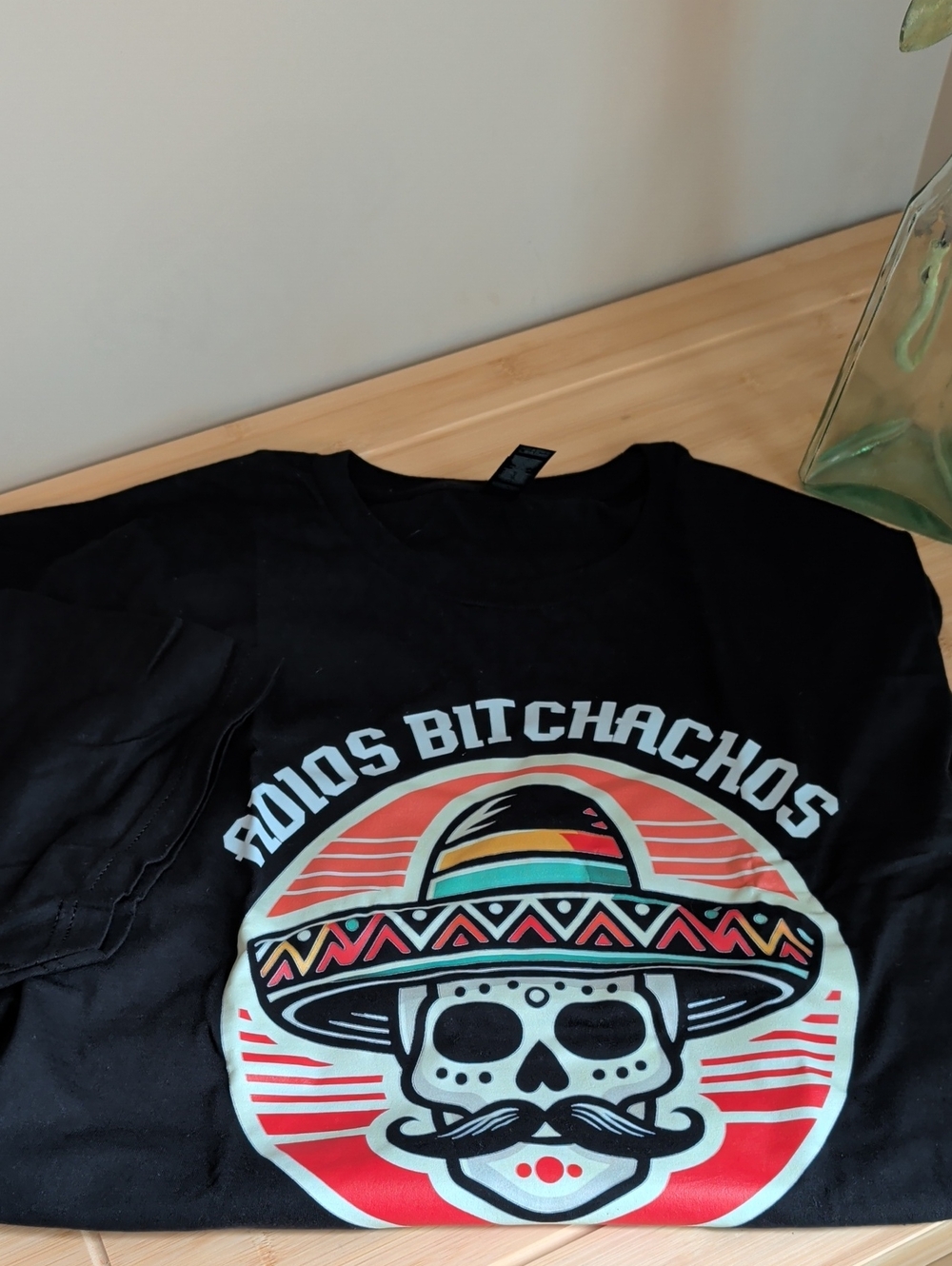 Gildan Black Tee with Colorful Sombrero Skull Graphic 3X